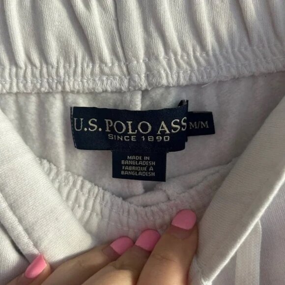US POLO ASSN. brand size M, white sweatpants with Canadian flag, pockets - Picture 6 of 8